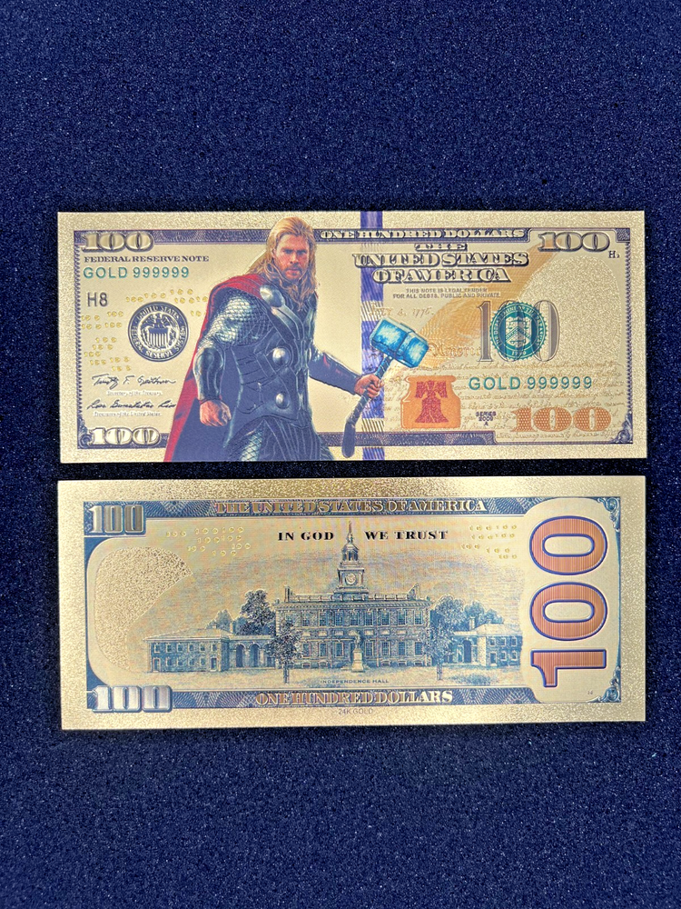 Thor - 24k Gold Foil Banknote - Super Hero Tv Show/Movie Character