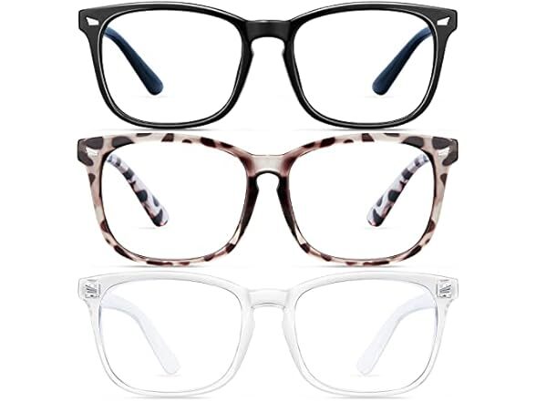 9 Pack Blue Light Blocking Computer Glasses Black+ Douhua+ Clear