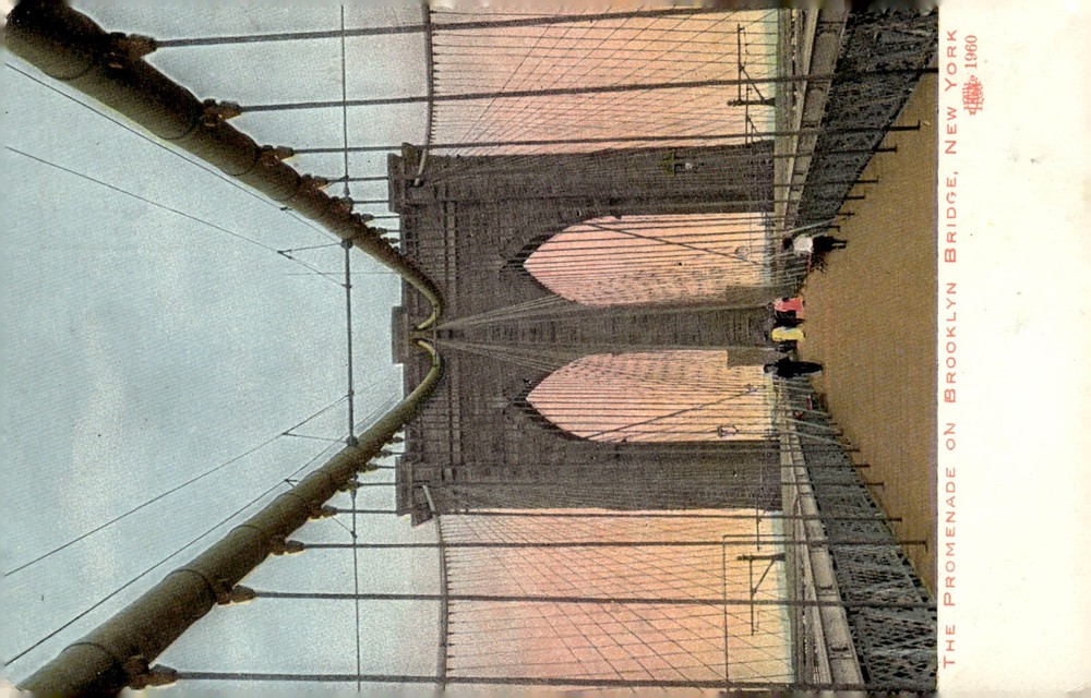 C1910 Brooklyn Bridge New York City NY Litho Vintage Postcard NYC Landmark