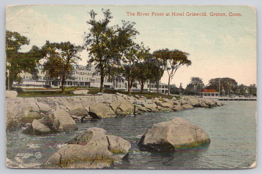 Hotel Griswold Groton CT River Front Postcard 1911 Leighton & Valentine