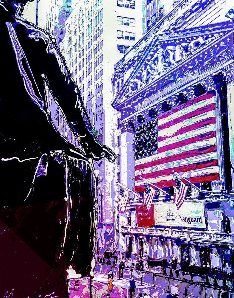 MARCO MARK - 'Purple Wall Street' • Hand Signed & Hand Varnished Print on Canvas