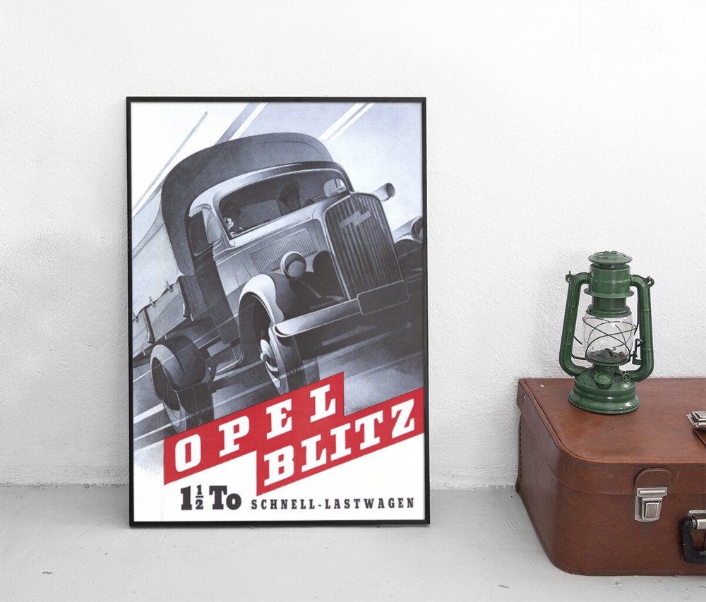 Poster Opel Blitz fast truck truck 1948 poster advertising/advertising truck