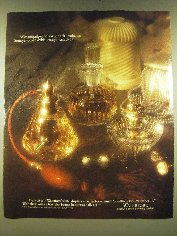 1990 Waterford Crystal Ad - At Waterford, we believe gifts that enhance beauty