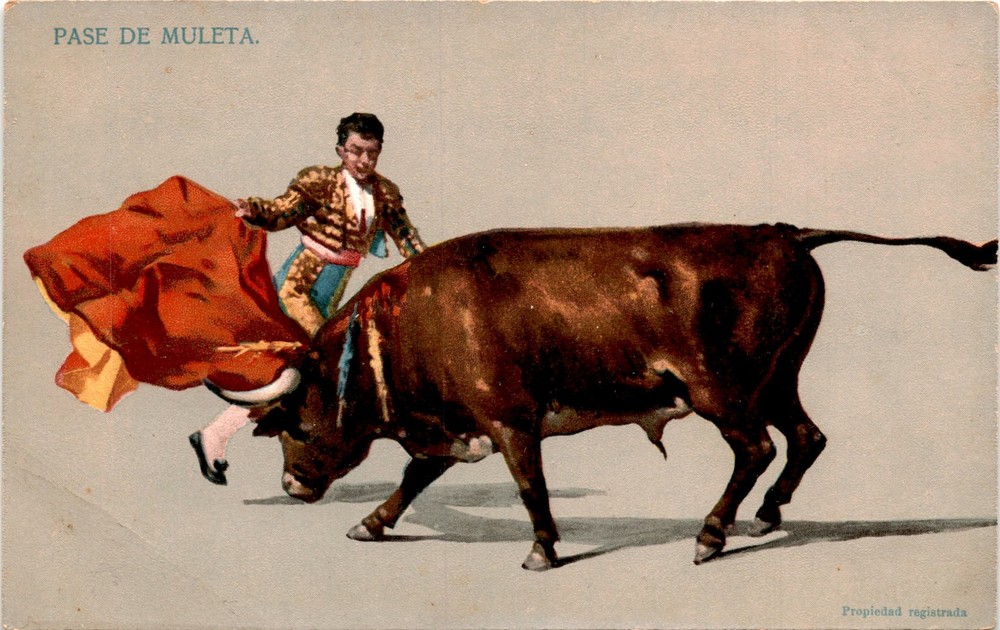 Pase de Muleta, Propiedad Registrada Serie 1014/18, Switzerland. Postcard