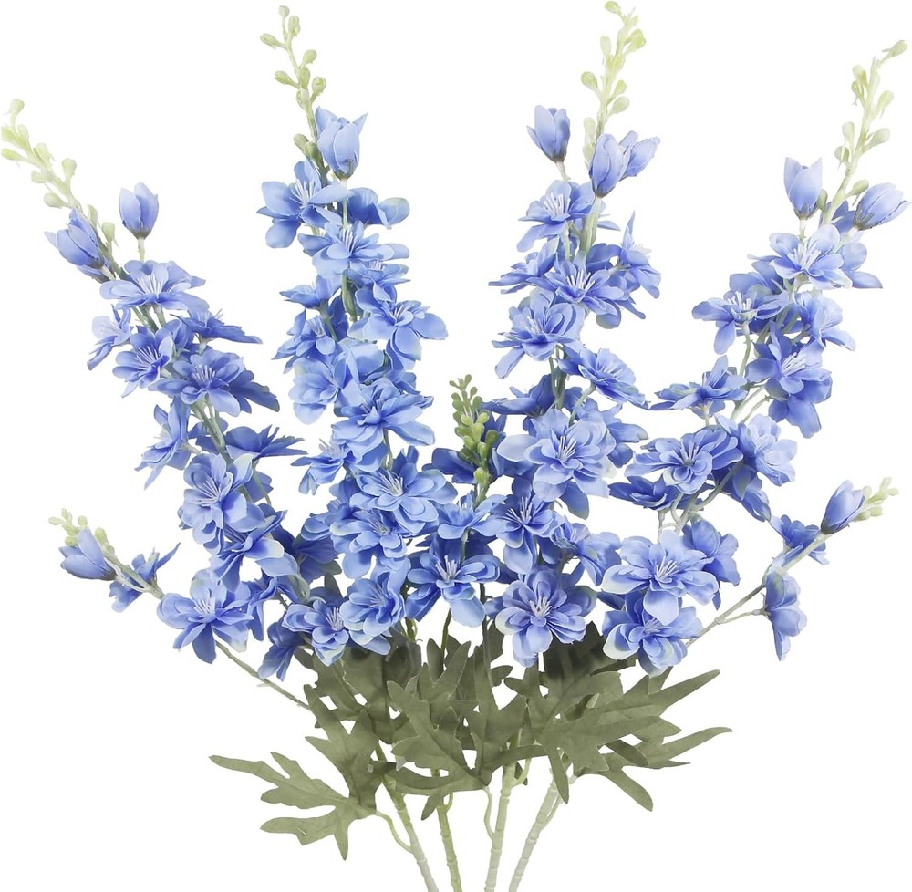 4PCS Blue Delphinium Artificial Silk Flowers 33.5