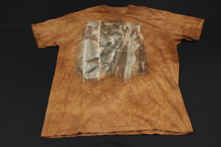 The Mountain Wolf Graphic T-Shirt Brown Tie Dye Mens XL Nature Forest Tee