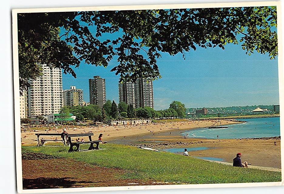 Postcard English Bay Beach Vancouver BC Canada