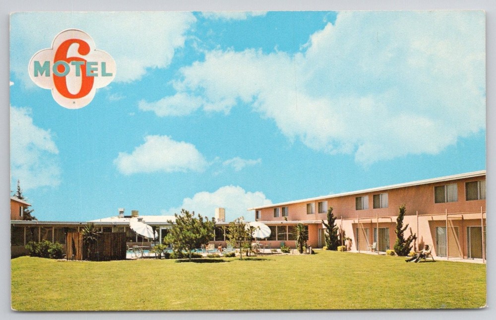 Motel 6 Merced CA Vintage Postcard 1960s Highway 99 California Americana