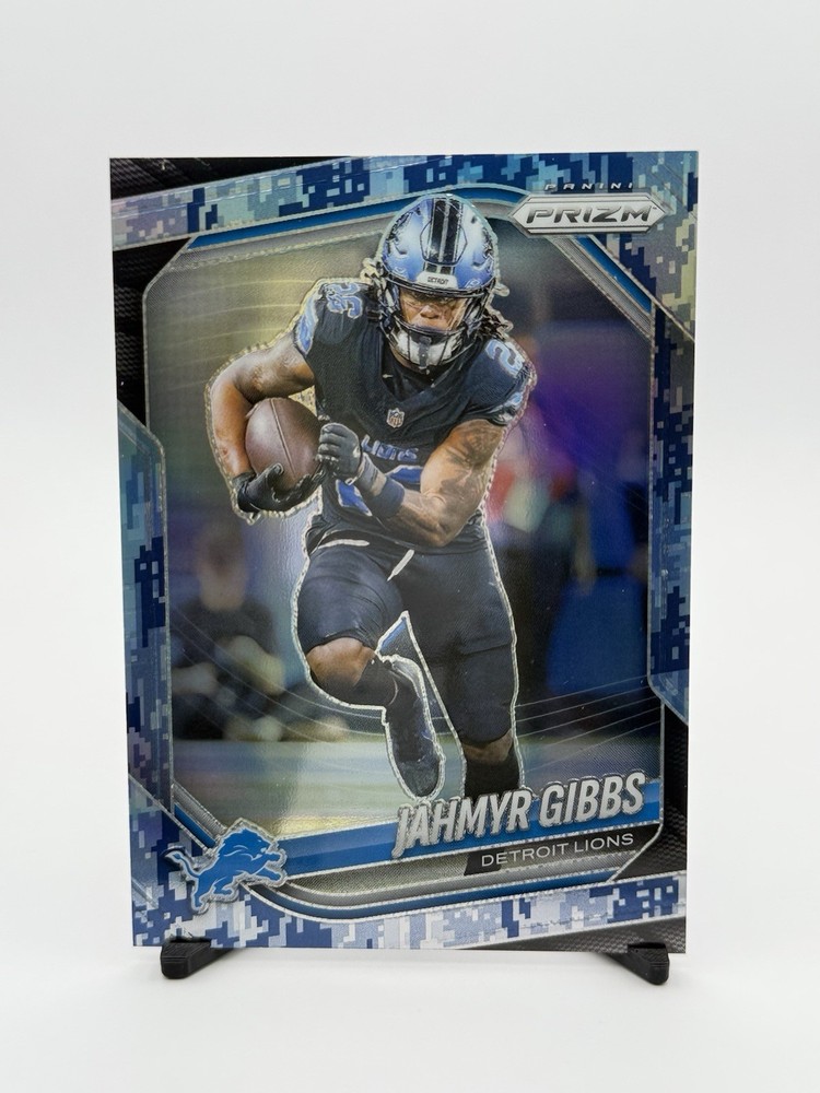 2025 Panini Prizm JAHMYR GIBBS Blue Camo /25 #74 Lions SP 06/25🔥 INVEST