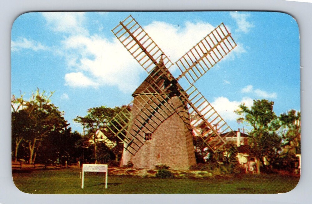 Cape Cod MA-Massachusetts, Oldest Windmill on Cape Cod, Vintage Postcard