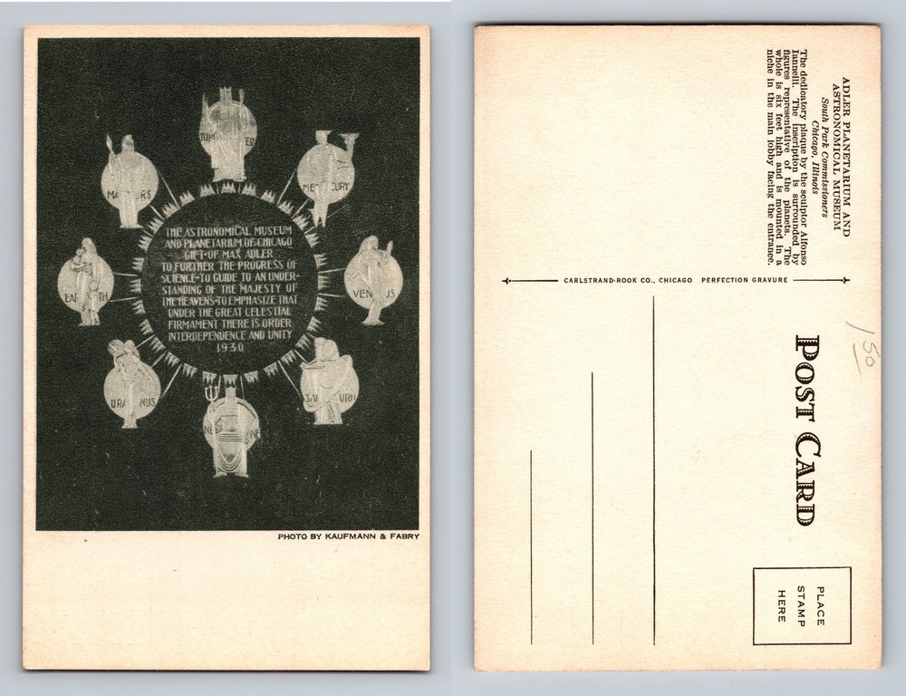 Chicago, IL-Illinois Adler Planetarium Astronomical Museum 1930 Vintage Postcard
