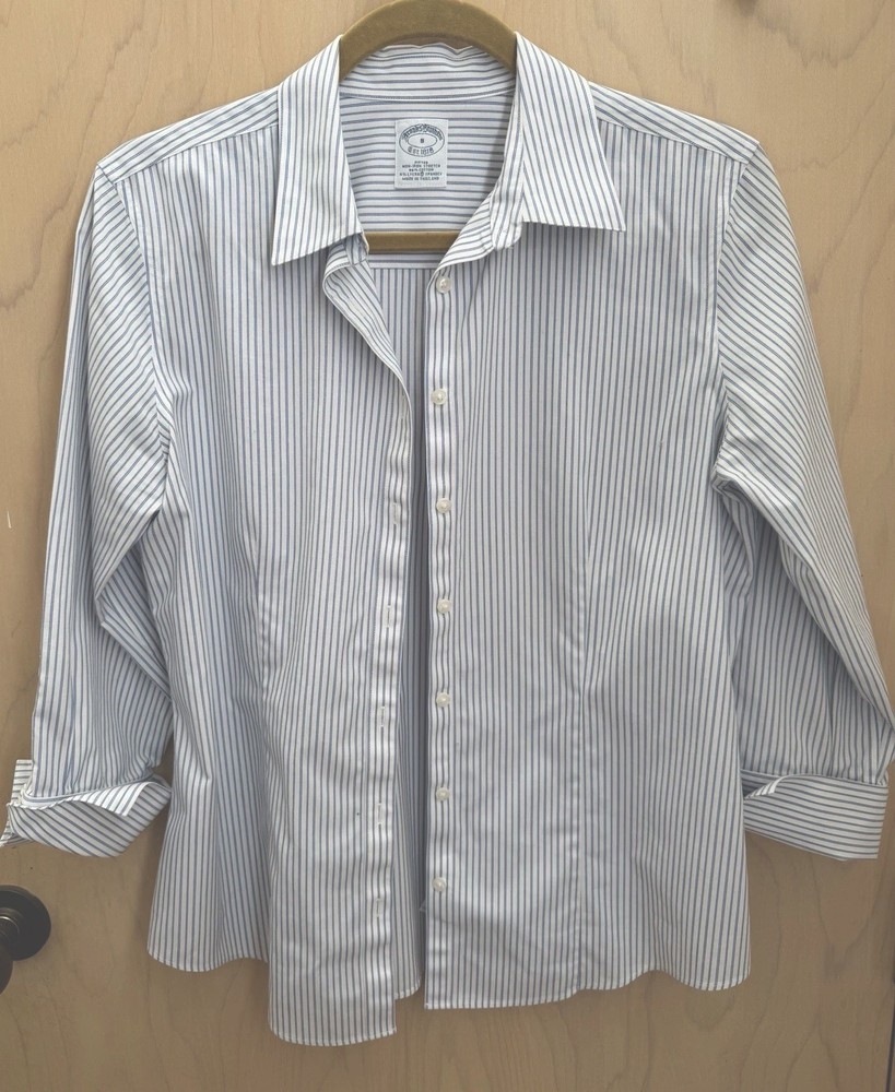 Women’s 3/4 Sleeve Brooks bros Stripe No Iron Blouse S