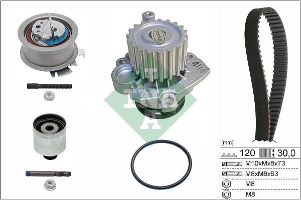530 0201 33 INA Water Pump + Timing Belt Kit for Audi, Ford, Seat, Skoda, VW