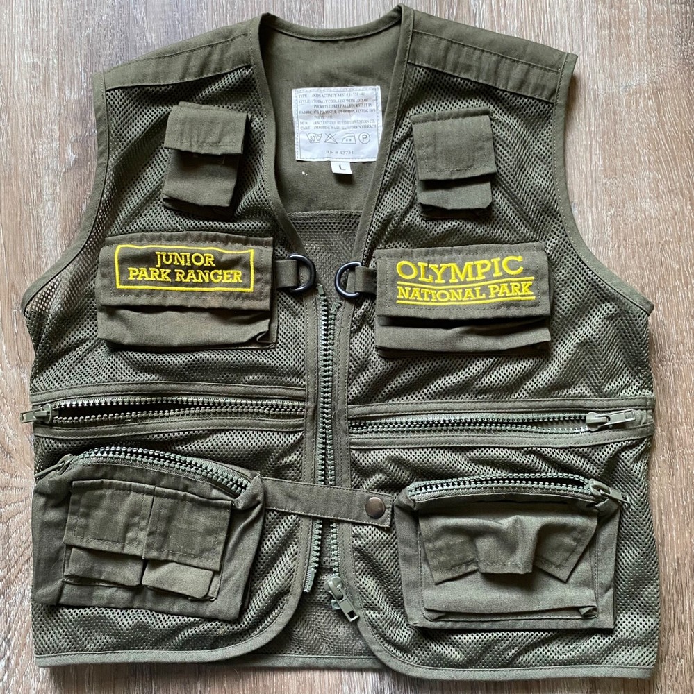 OLYMPIC NATIONAL PARK Junior Park Ranger~Kid's Vest Size LARGE~L~sleeveless~