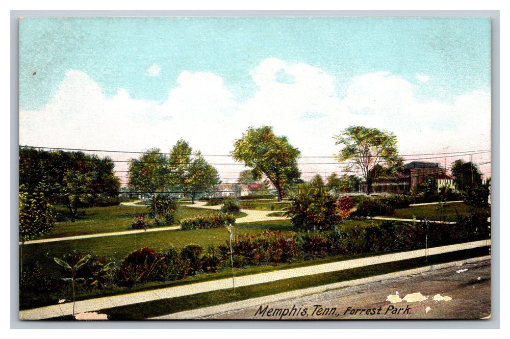 Memphis Tennessee TN Forrest Park Bird's-Eye View Undivided Back Postcard