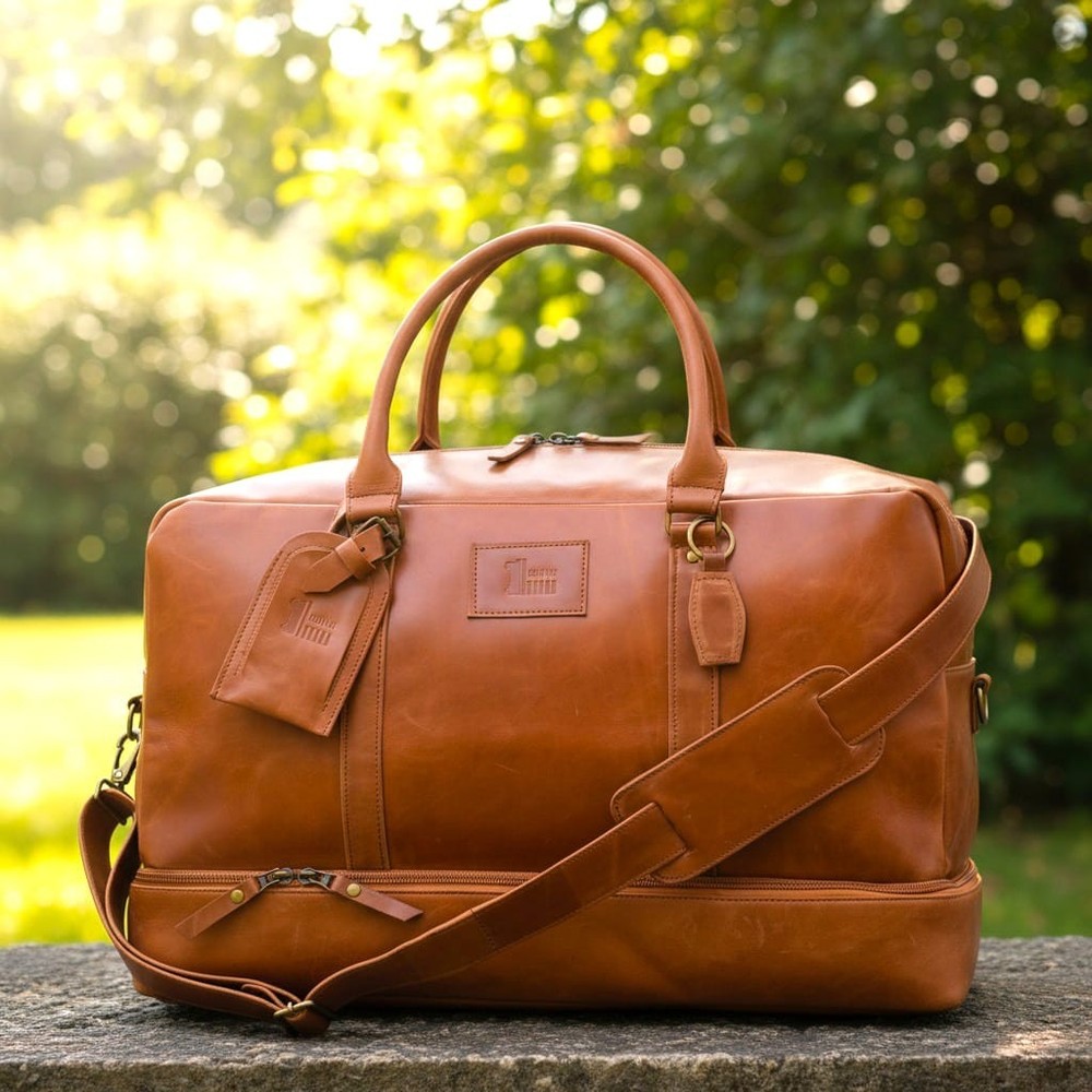 Genuine Leather Travel Duffle Gym Bag Unisex Vintage Luggage Overnight Weekend