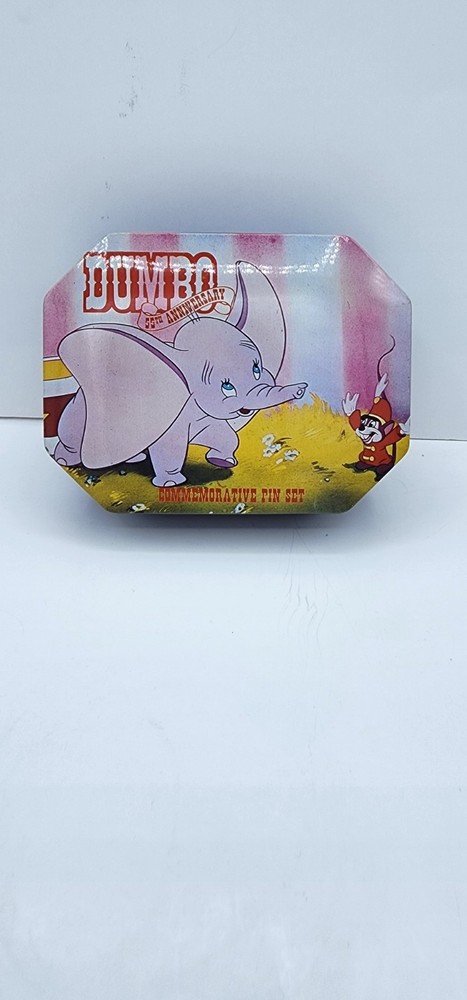 Vintage Dumbo 55th Anniversary Collectors Pin Set Disneyana 6-Piece Tin