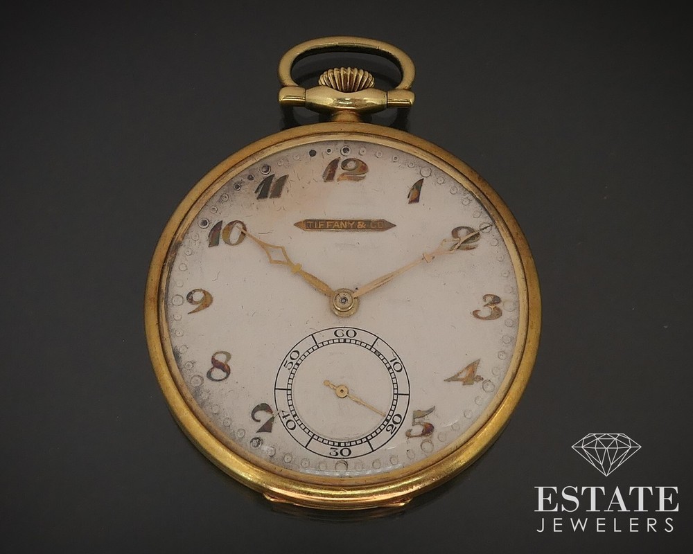 Antique Solid 18k Yellow Gold Tiffany & Co Longines Pocket Watch i17078