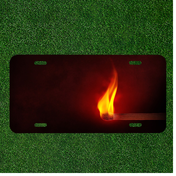 Custom Personalized Auto Tag With Match Flame Design Add Names