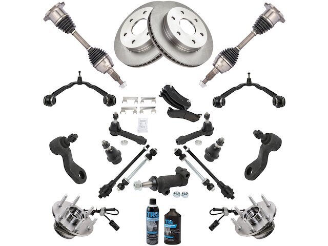 2002-2006 Escalade AWD Front Brake Pad Rotor Axle Control Arm Kit 42KSMM