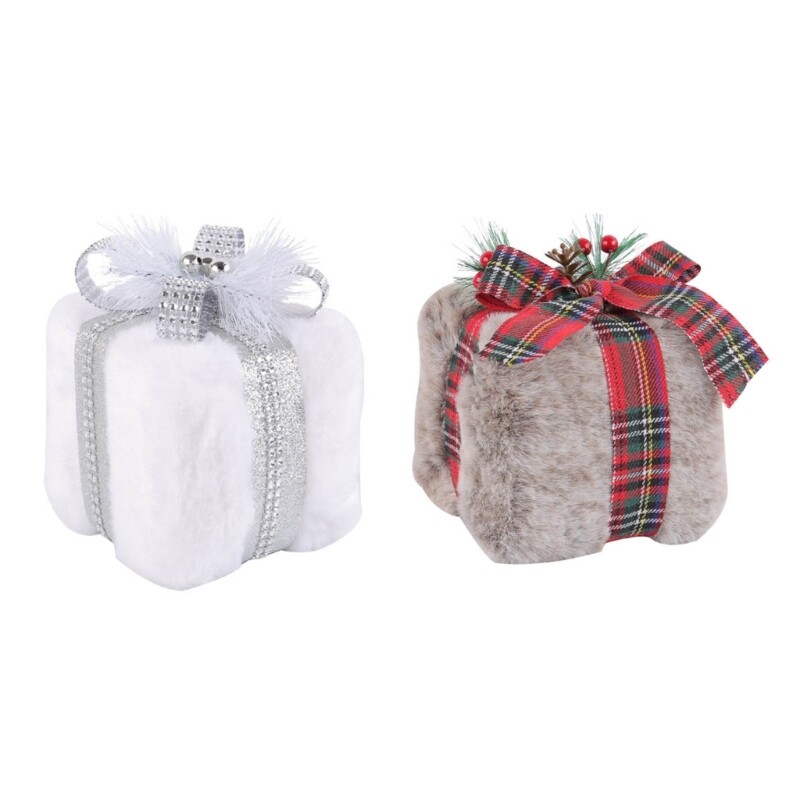 Holiday Charm Miniature Box Tree Ornament for Christmas Tree Hanging Decors