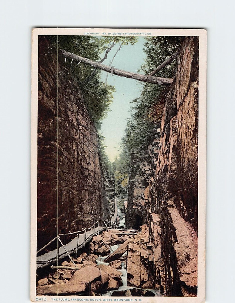 Postcard The Flume Franconia Notch White Mountains New Hampshire USA