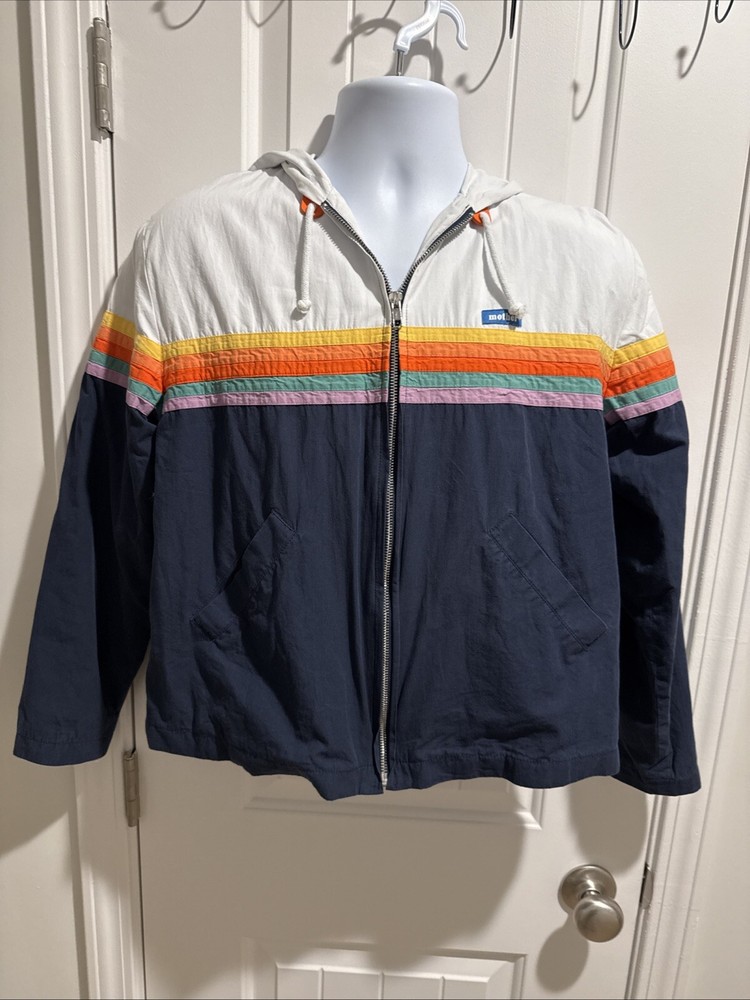 Mother Denim The Off-The-Lip Colorblock Cotton Jacket Size Medium