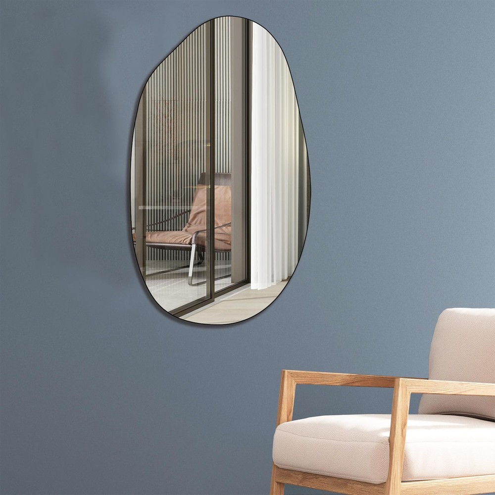 Irregular Wall Mirror Asymmetrical Mirror Frameless Mirror for Bathroom Livin...