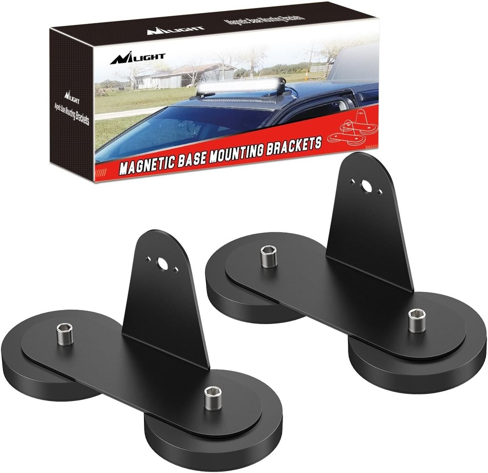2-Pack Heavy Duty Magnetic Mounts for Roof LED Light Bars Off-Road