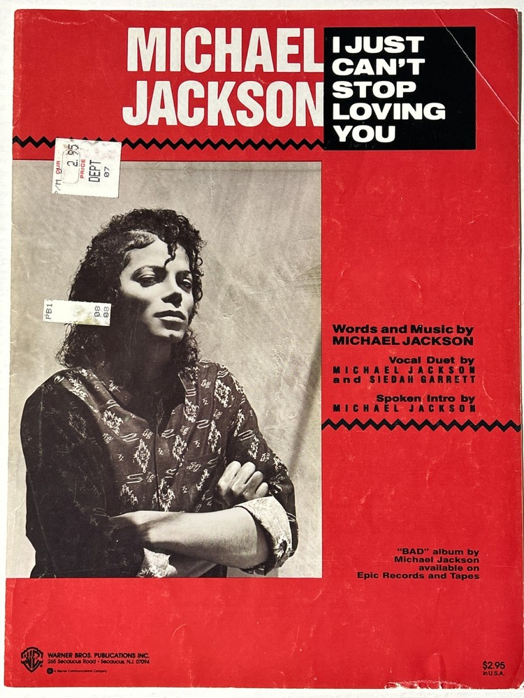 michael jackson just can't stop loving you sheet music