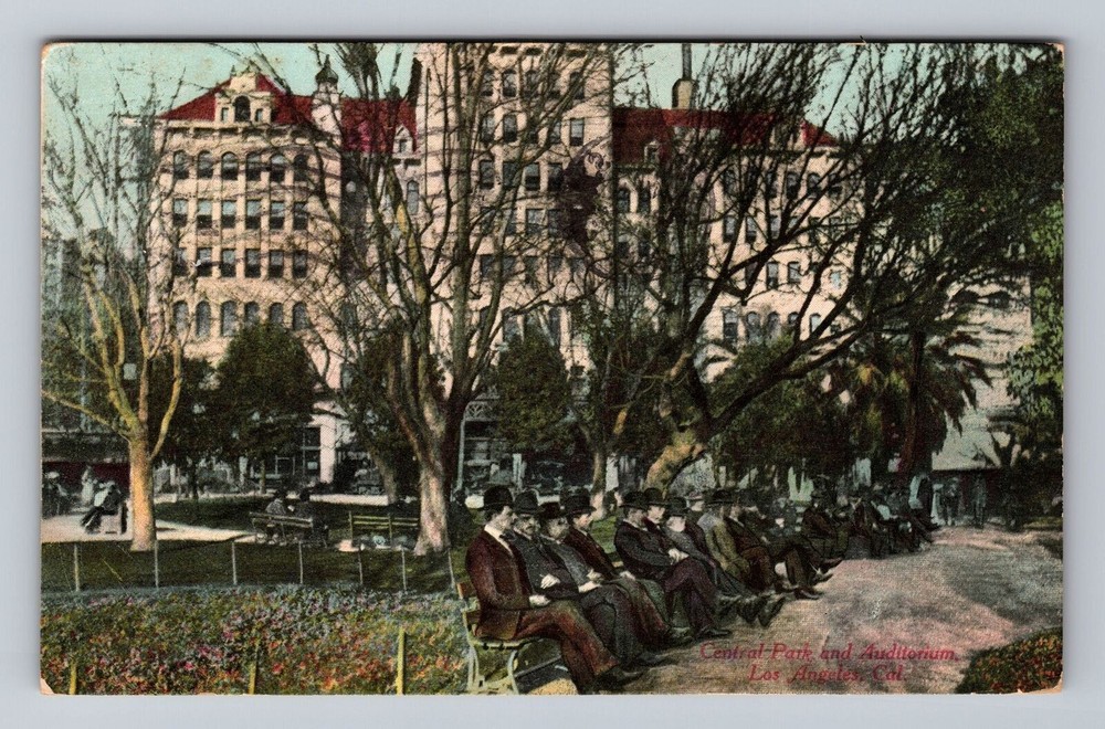 Los Angeles CA-California Central Park and Auditorium Vintage Postcard