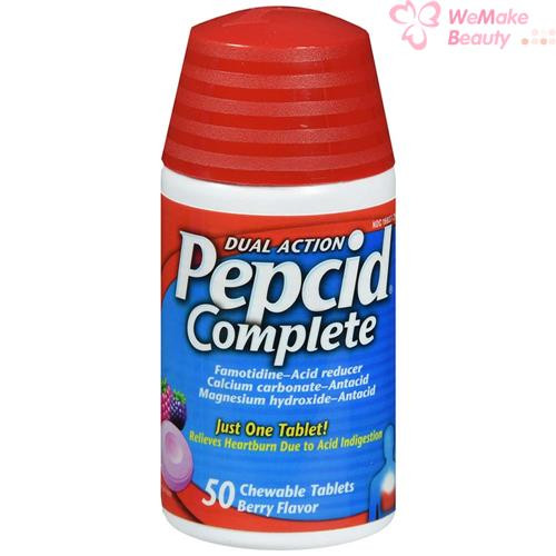 Pepcid Complete Chewable Tablets 50ct Berry Flavor Acid Reducer & Relief-image