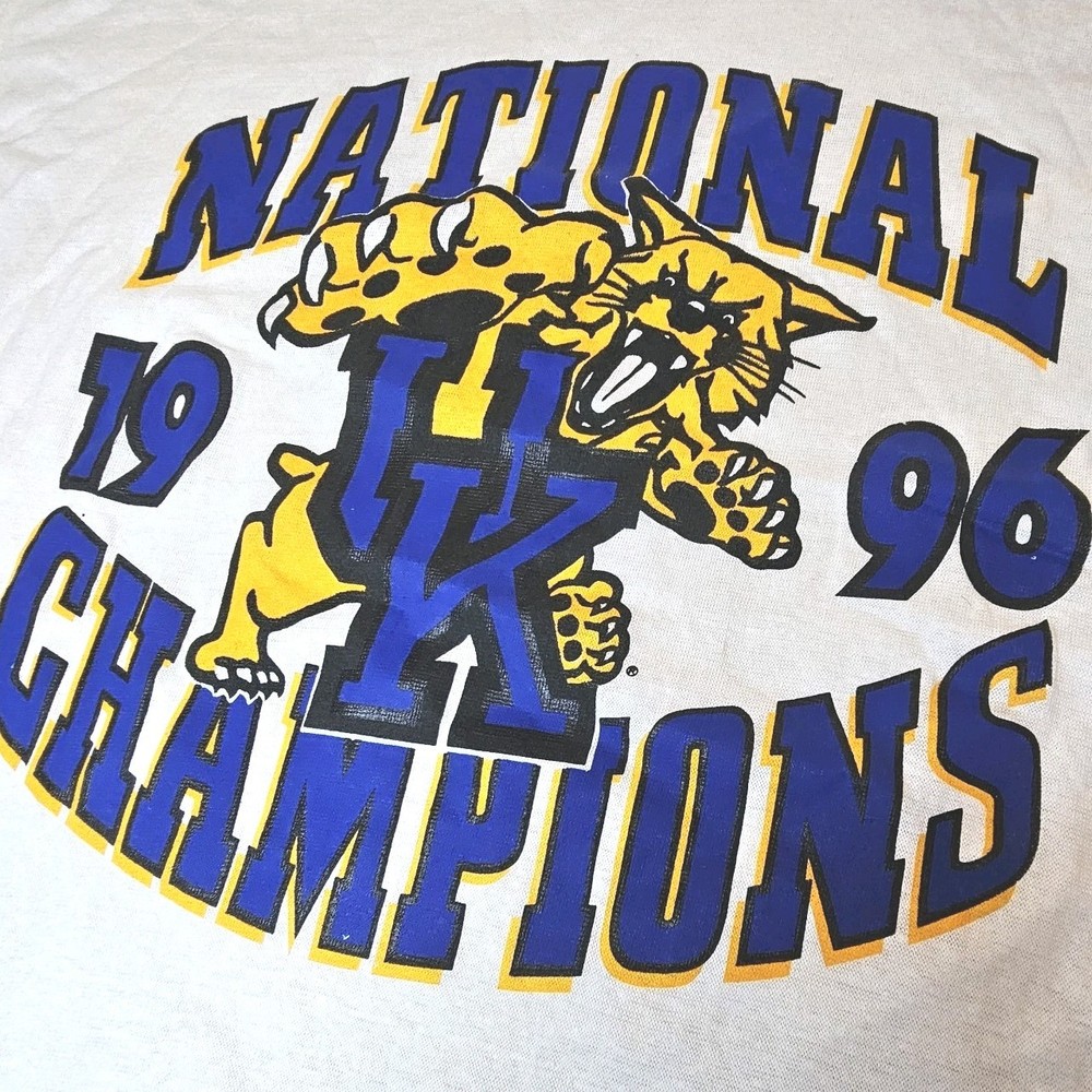 Single Stitch Sunny 1996 Champs Kentucky Wildcats T Shirt XL Vintage 90s College