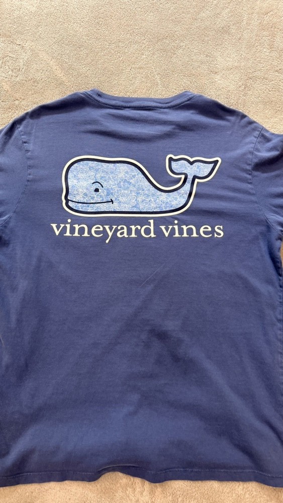 Vineyard Vines Shirt Men’s Blue Pocket Short Sleeve Whale Logo Small