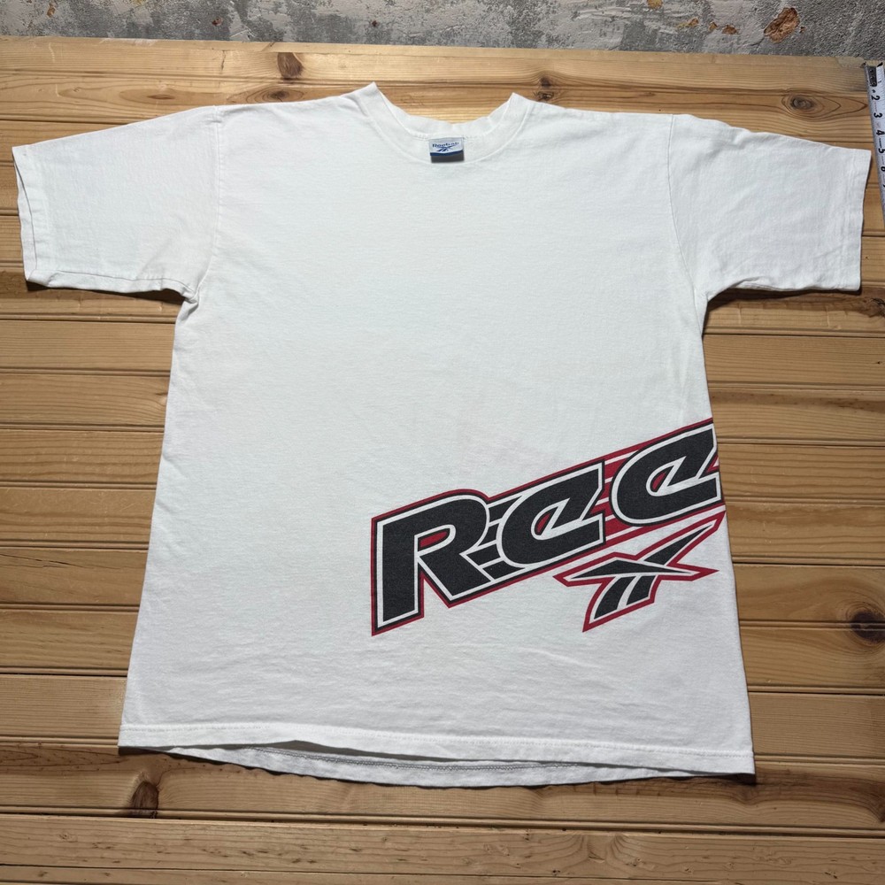 Vintage 90s Reebok Big Logo Spellout Streetwear Skater Single Stitch Shirt - XL