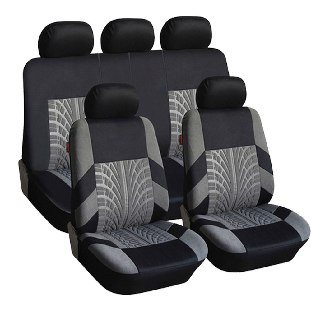 Car Seat Covers Full Set 5-Seat Front & Rear Protectors Cushion Pad Mat For Ford