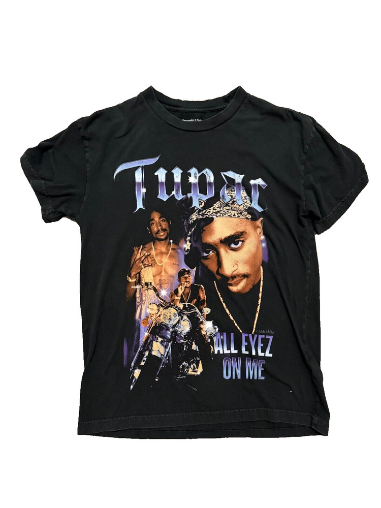 Abercrombie & Fitch Rap T-Shirt Tupac All Eyez on Me Sz M Retro Graphic