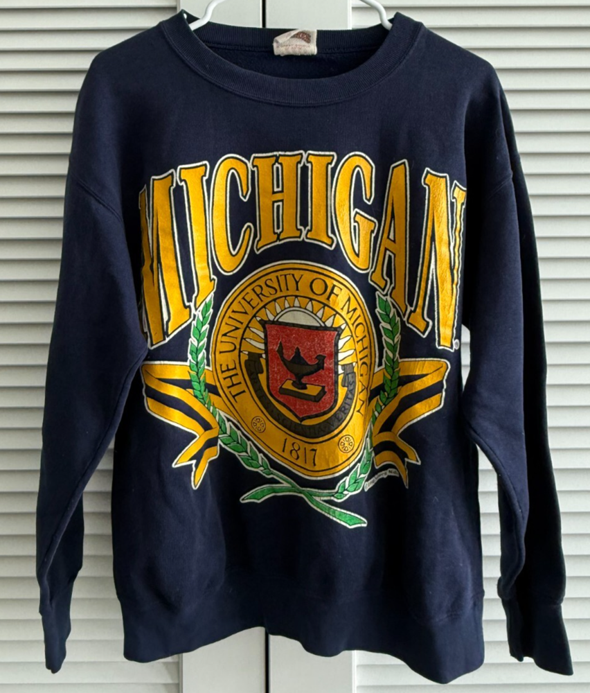 Vintage University of Michigan Navy Crewneck - Nutmeg Tag - Medium