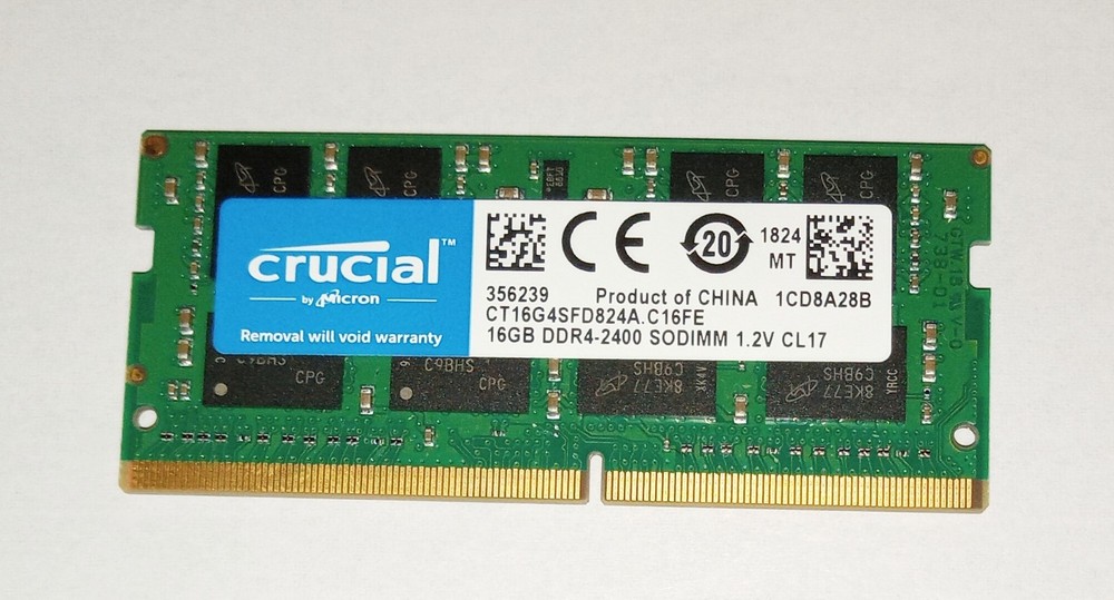 Crucial 16GB DDR4 2400 MHz SODIMM Laptop Memory RAM CT16G4SFD824A