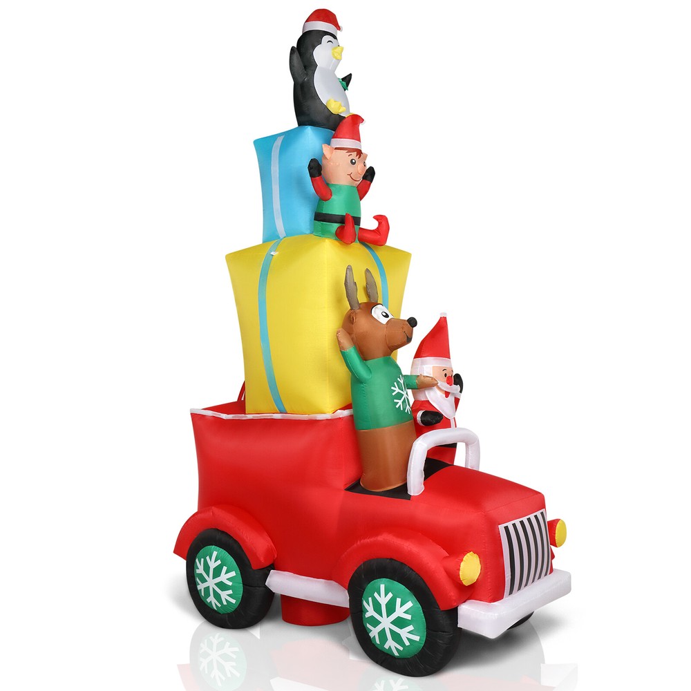 12ft 24W 12pcs Santa Claus Driving Gifts Outdoor Holiday Decoration