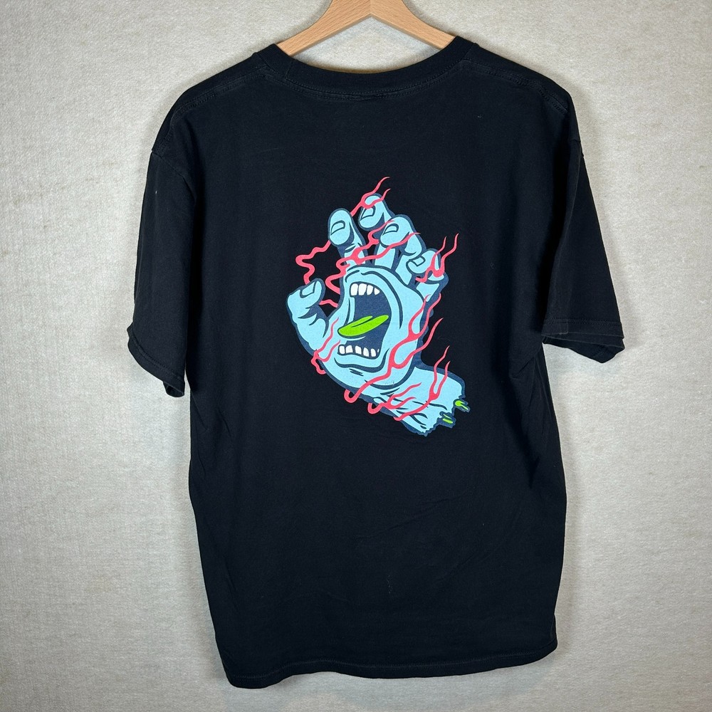 Santa Cruz Graphic Shirt Mens L Black Screaming Hand Skatecore Streetwear Y2K