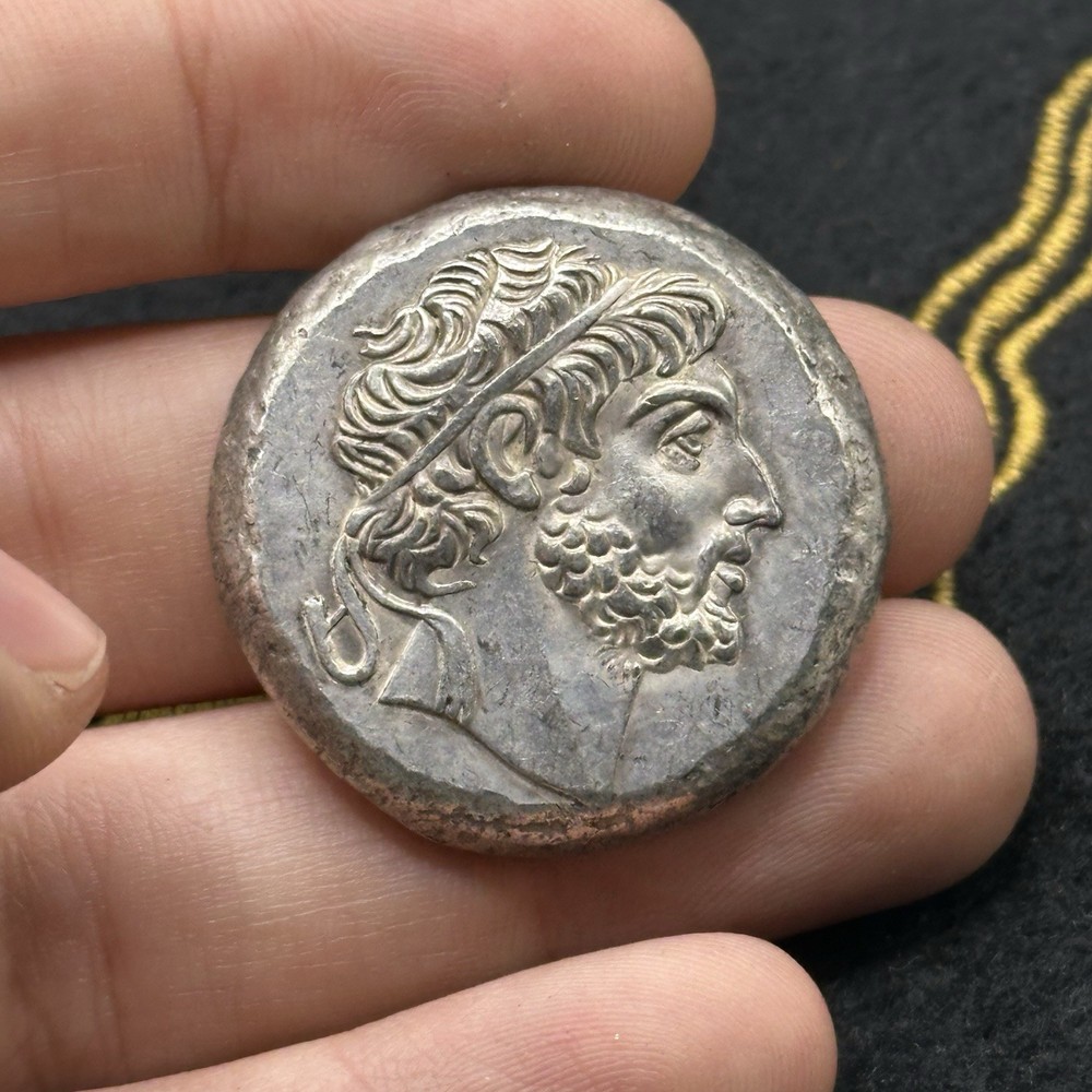 Important Ancient Greek King Large Silver Coated Coin
