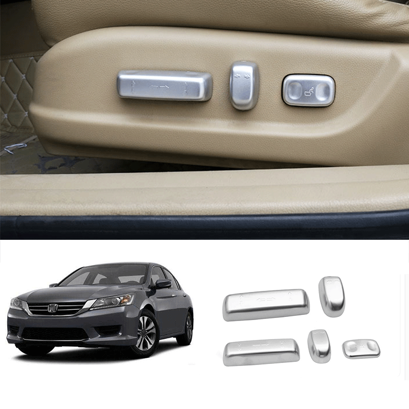 For Honda Accord 2013-17 Matt Silver Power Seat Control Button Panel Cover Trims
