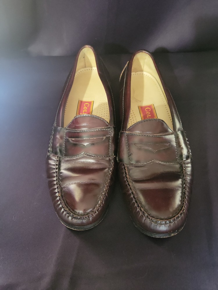 Cole Haan City Men’s Penny Loafers Burgundy Leather Size 8 D – Dress Shoes USA M