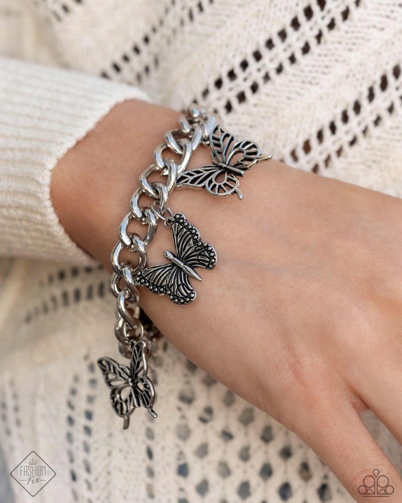 New Paparazzi Jewelry-Aerial Ambience Bracelet-Silver