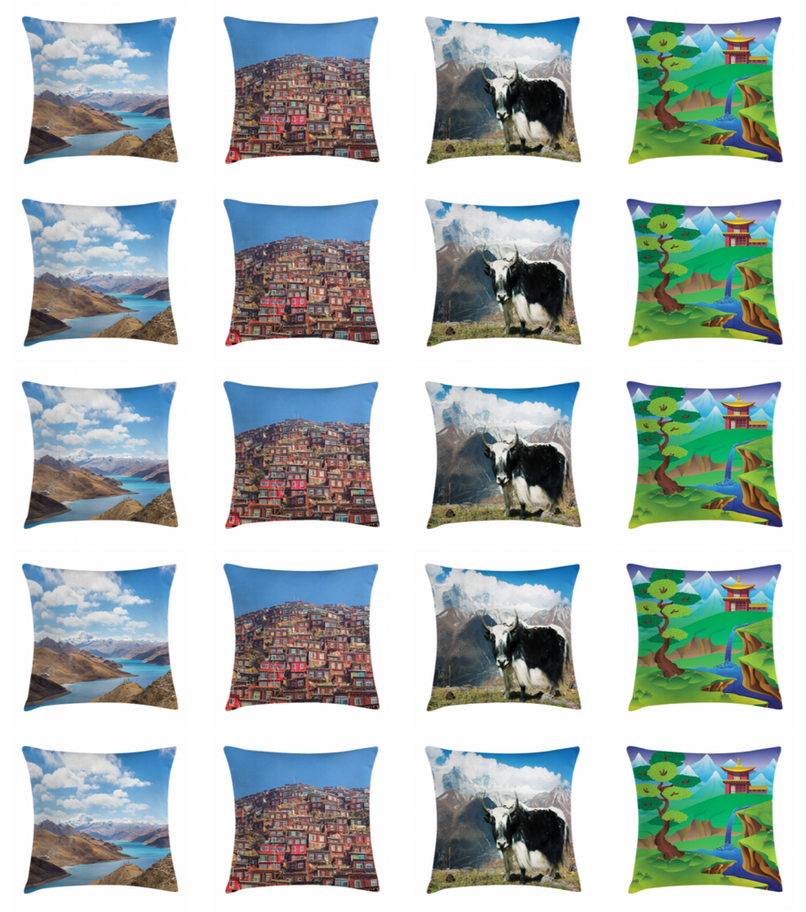 Tibetan Throw Pillow Cases Cushion Covers Home Decor 8 Sizes Ambesonne