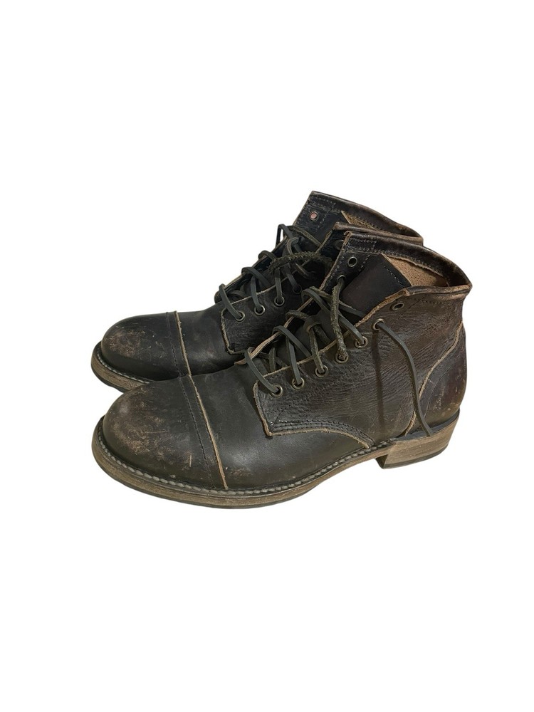 FREEBIRD Leavenworth Men's 9 Distressed Brown Leather Laces Ankle Boots
