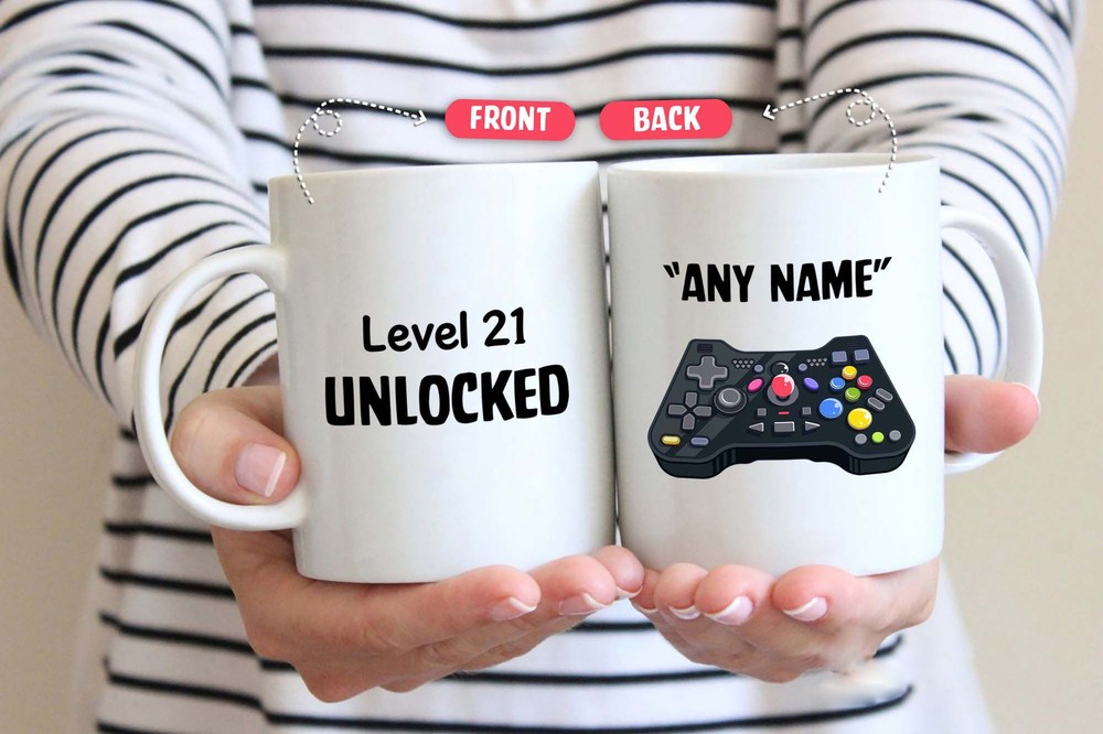 Personalized 21st Birthday Gift Level 21 Unlocked Mug Mug For Game Lovers 21st