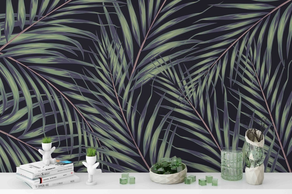 3D Tropical Plants Leaves Wall Murals Wallpaper Murals Wall Sticker 2