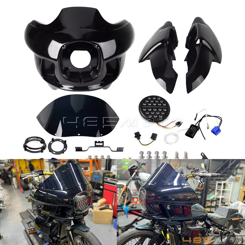 Front Upper Fairings w/ Headlight For Harley Low Rider S ST FXFB FXST FXBB FXBBS